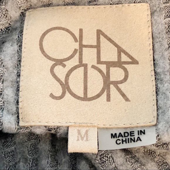 CHASER Gray Waffle Knit Longsleeve Tunic Top with Criss Cross Low Back Medium - Picture 13 of 15